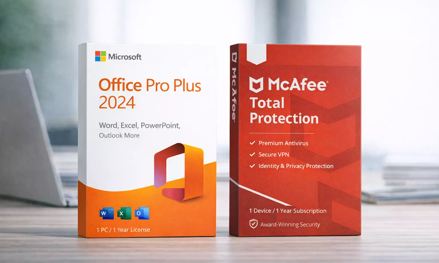 Microsoft Office 2024 and McAfee Total Protection Bundle
