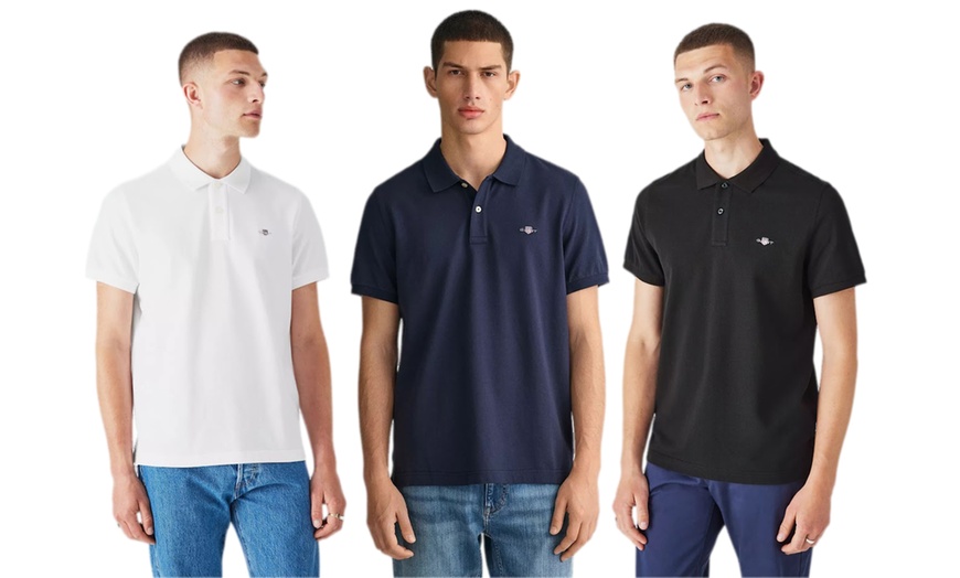 Image 2: Gant Regular Fit Shield Piqué Polo Cotton Shirt for Men 