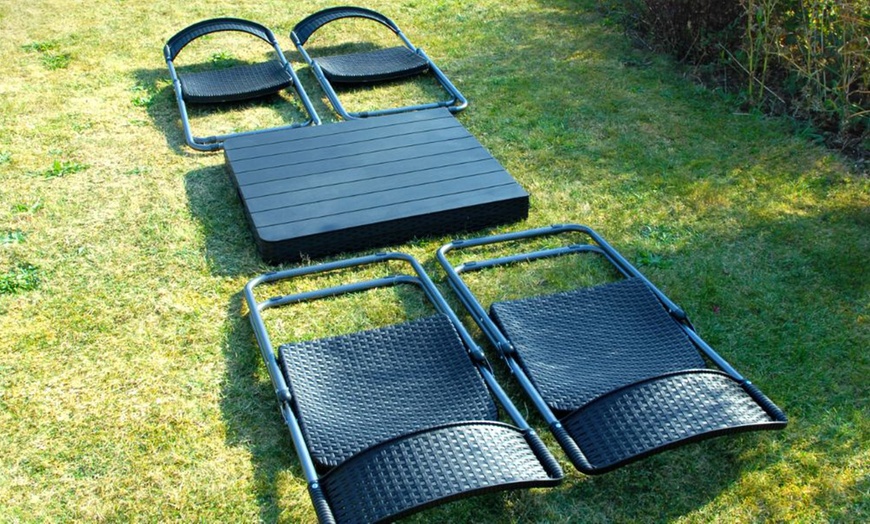 Image 3: Foldable Plastic Table and Chair Set Collection
