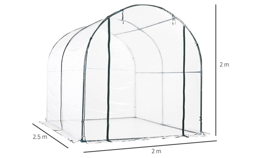 Image 11: Outsunny Walk-in Greenhouse; Apex or Round