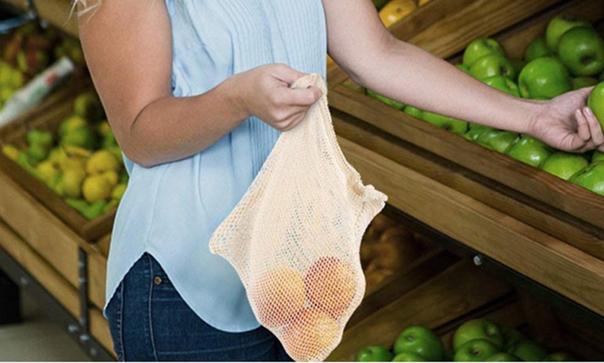 Image 3: 6-Pack of Reusable Cotton Grocery Bags