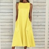 Image 7: Lightweight Sleeveless A-Line Dress in Cotton & Linen