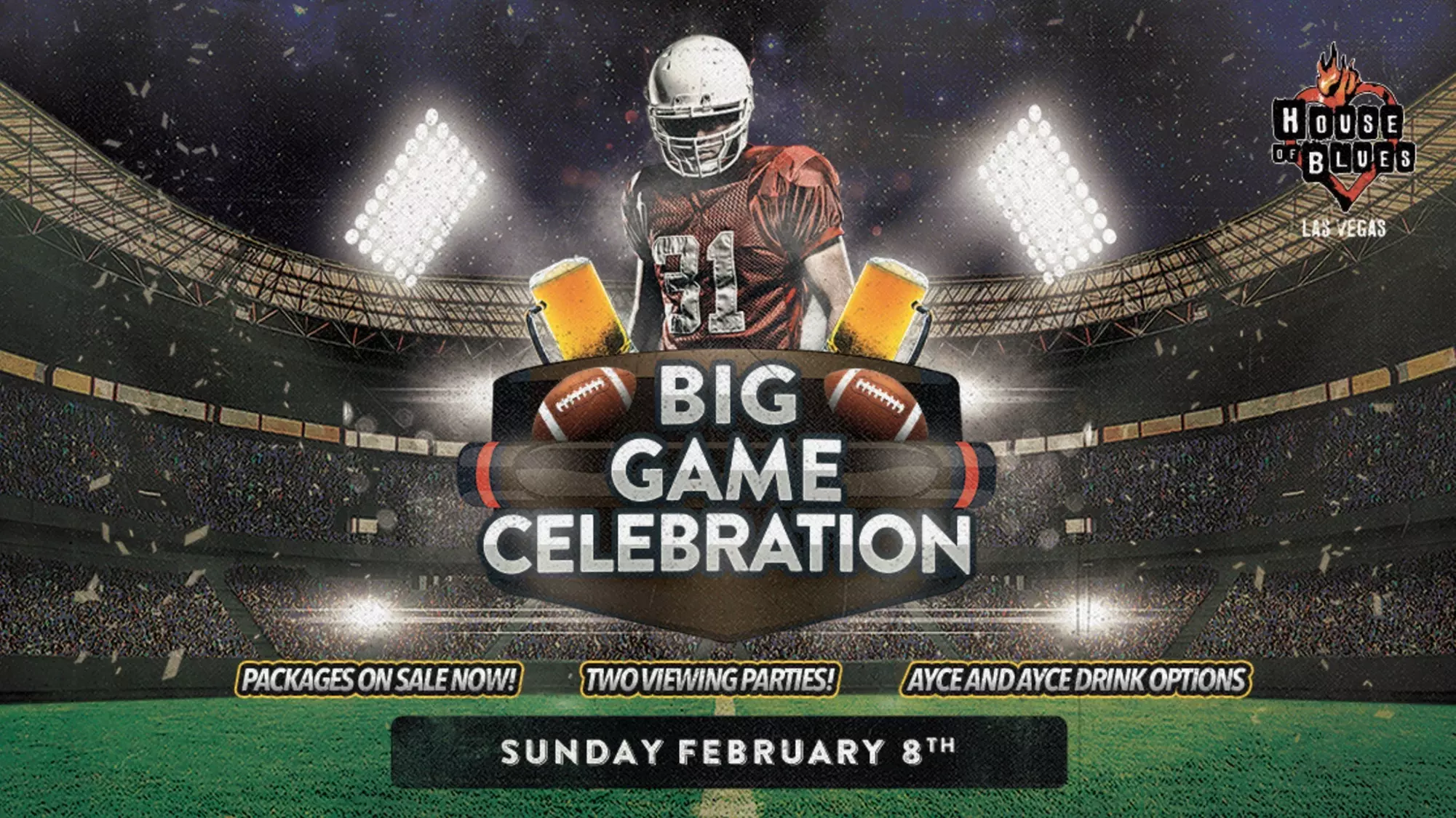 Big Game Viewing Party HOB Vegas – Up to 50% Off