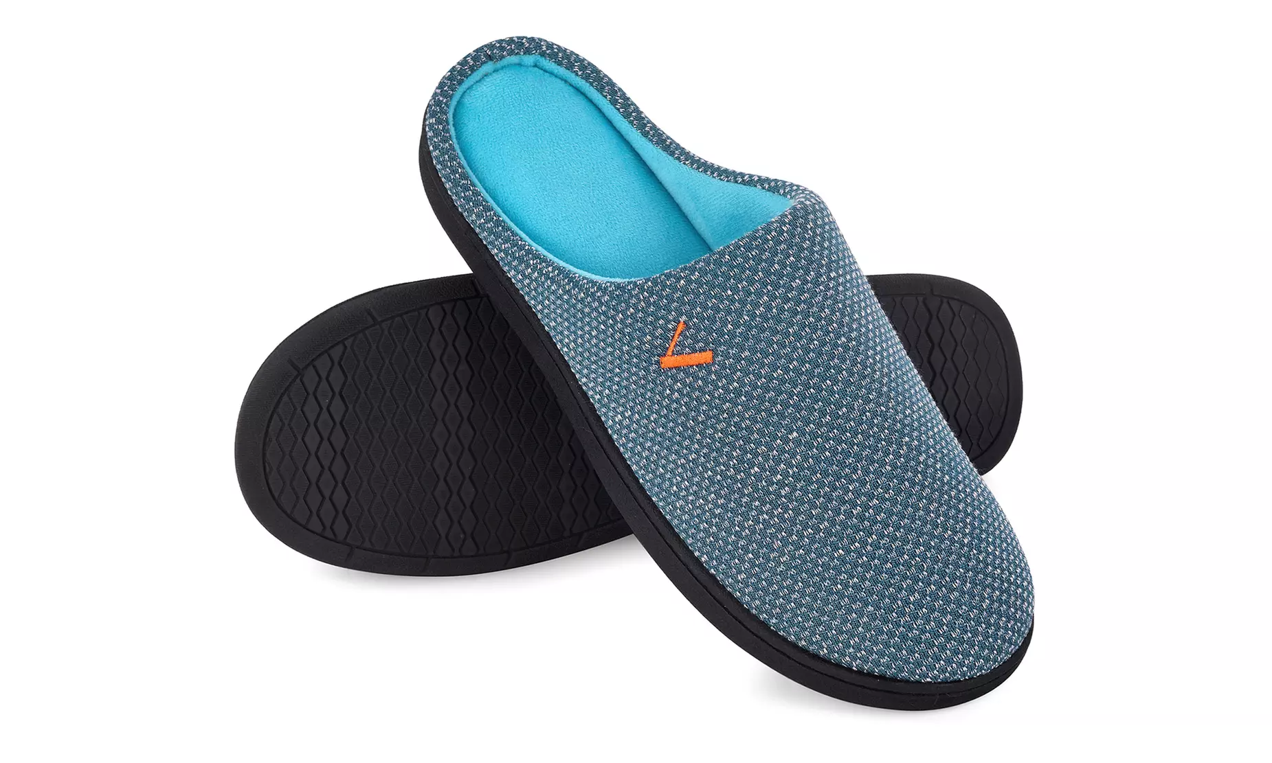VONMAY Men's Slippers Two-Tone Cozy House Shoes Open Back Memory Foam Slippers