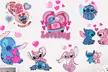 Autocollants muraux inspirés de l'univers Lilo & Stitch, modèles au choix - Second Medium
