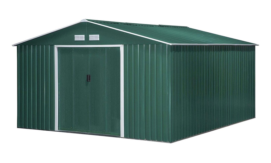 Image 6: Outsunny Large Metal Garden Shed; Durable and Easy Assembly