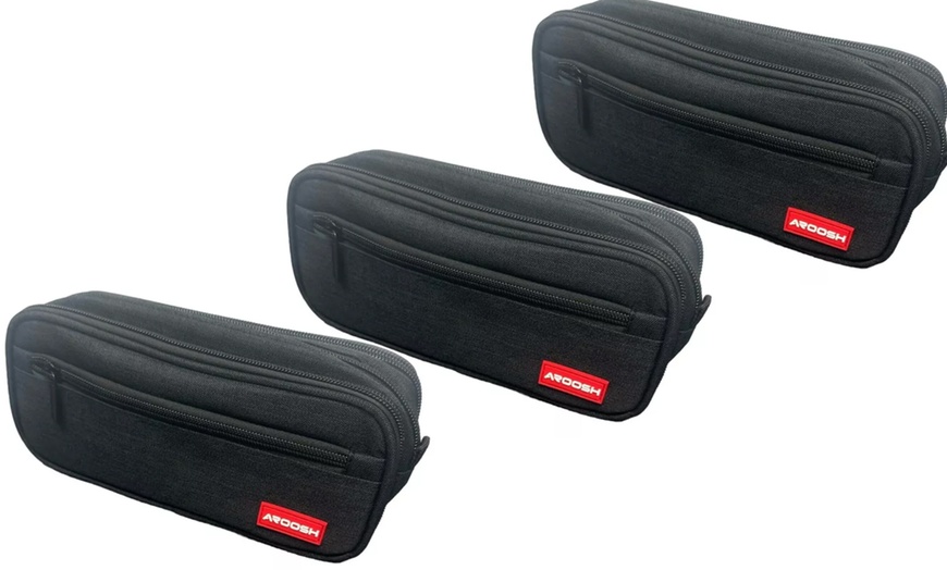 Image 4: Aroosh Triple Pocket Zipped Pencil Case