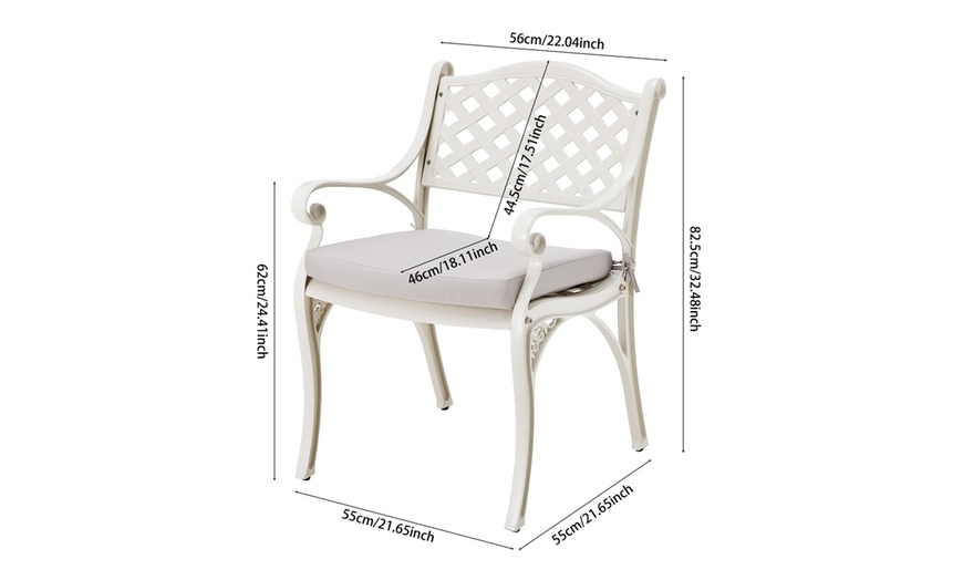 Image 4: Set of Two Retro Cast Aluminum Garden Armchairs