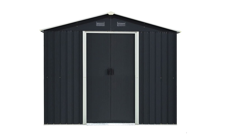 Outsunny 8x6ft Metal Shed with Ventilation Sliding Doors | Groupon