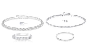 Single or Double Row Jewellery Set with Crystals from Swarovski®