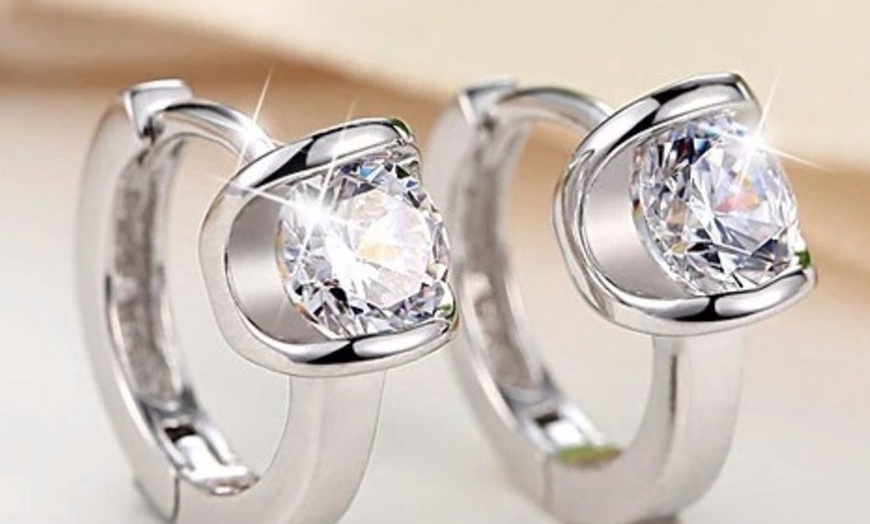 Image 1: Angel Kiss Crystal Hoop Earrings