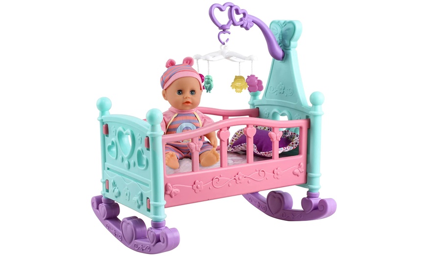 Image 3: Deao 14'' My First Baby Doll Play Set with 15-Piece Accessories 