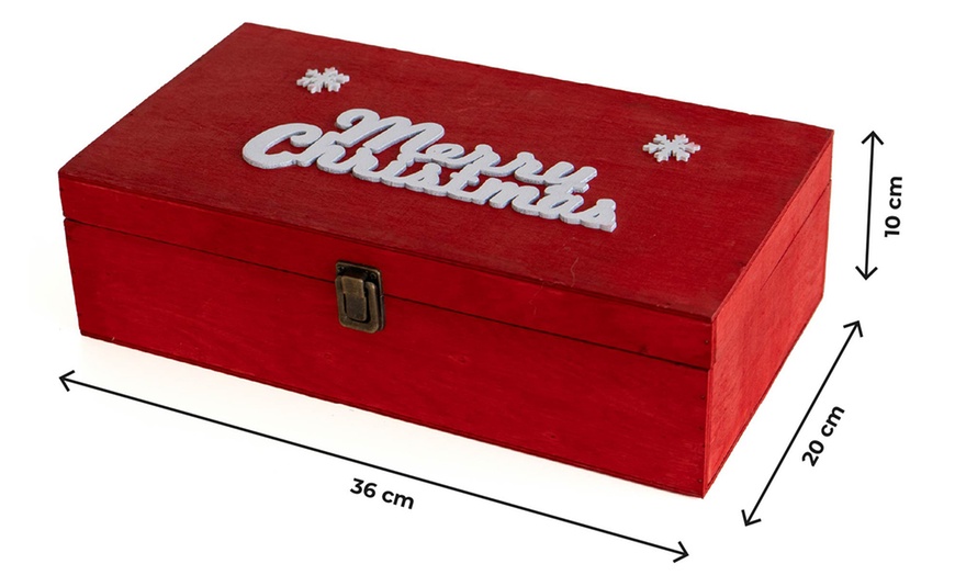 Image 6: Cassetta portabottiglie natalizia