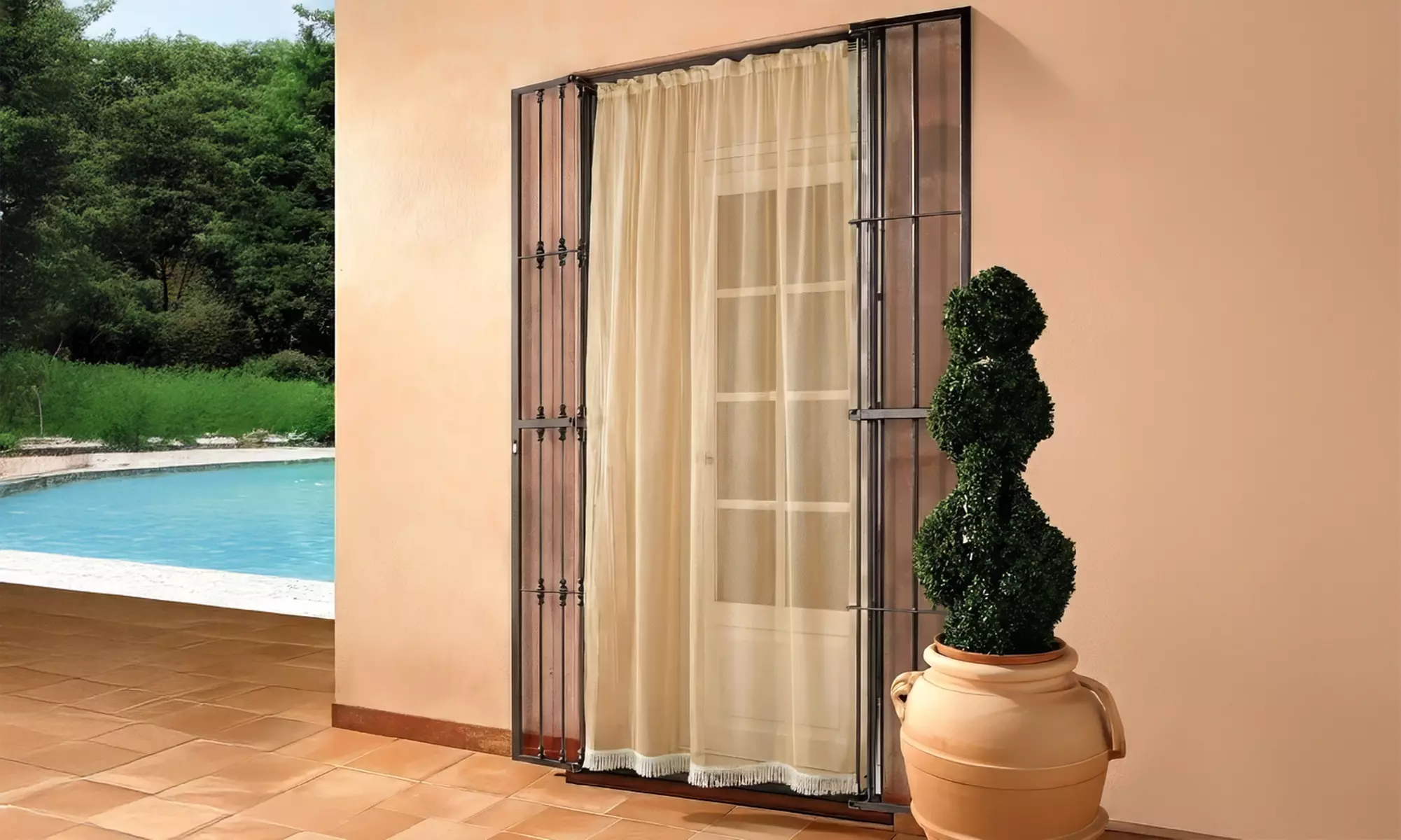 1 o 2 cortinas mosquiteras transpirables en tamaño universal