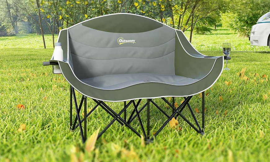 Image 7: Outsunny Double Camping Chair