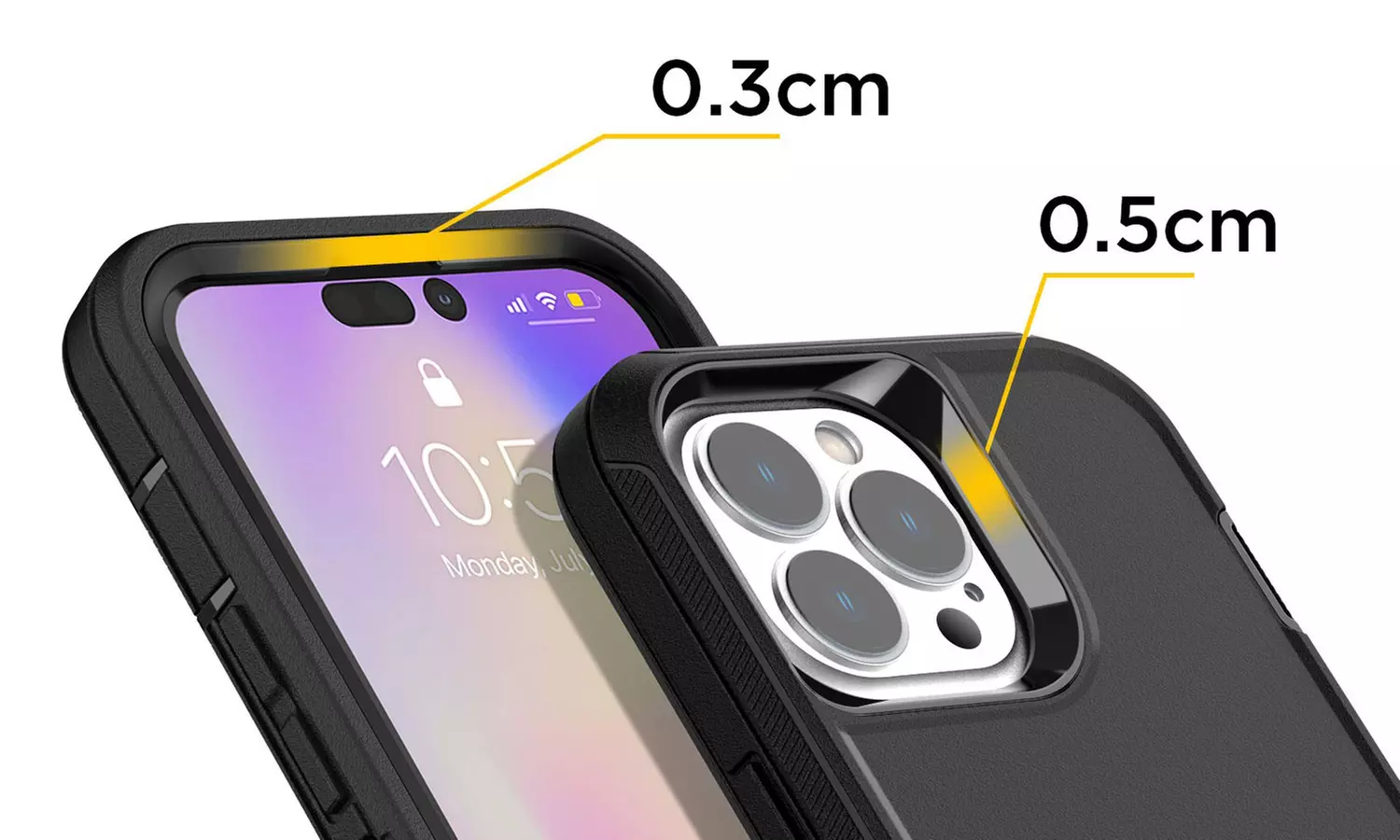 For iPhone 14 Pro Case Heavy Duty Shockproof Hybrid Hard Cover Screen Protector