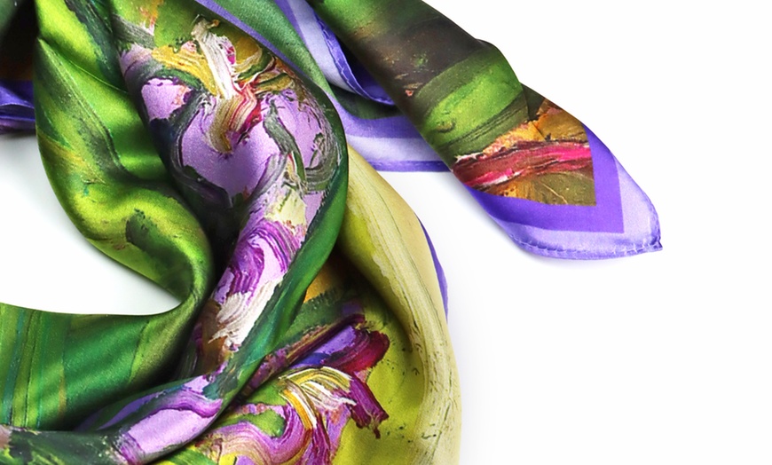 Image 17: Silk Scarf for Women in Five Styles