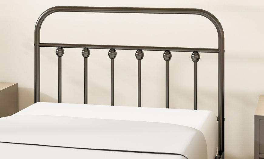 Image 17: HomCom Metal Bed Frames in Various Sizes and Colours