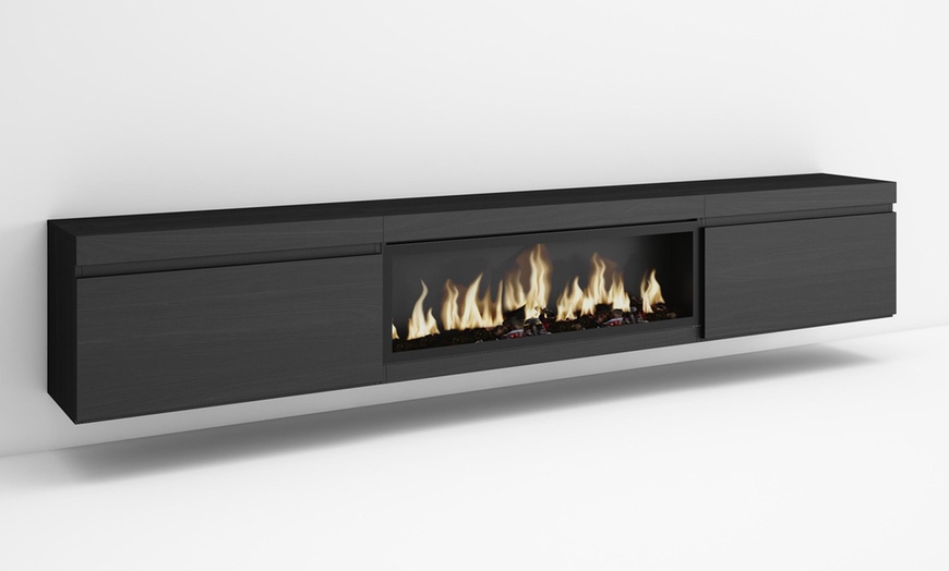 Image 9: Meuble TV suspendu avec grande capacité de rangement  