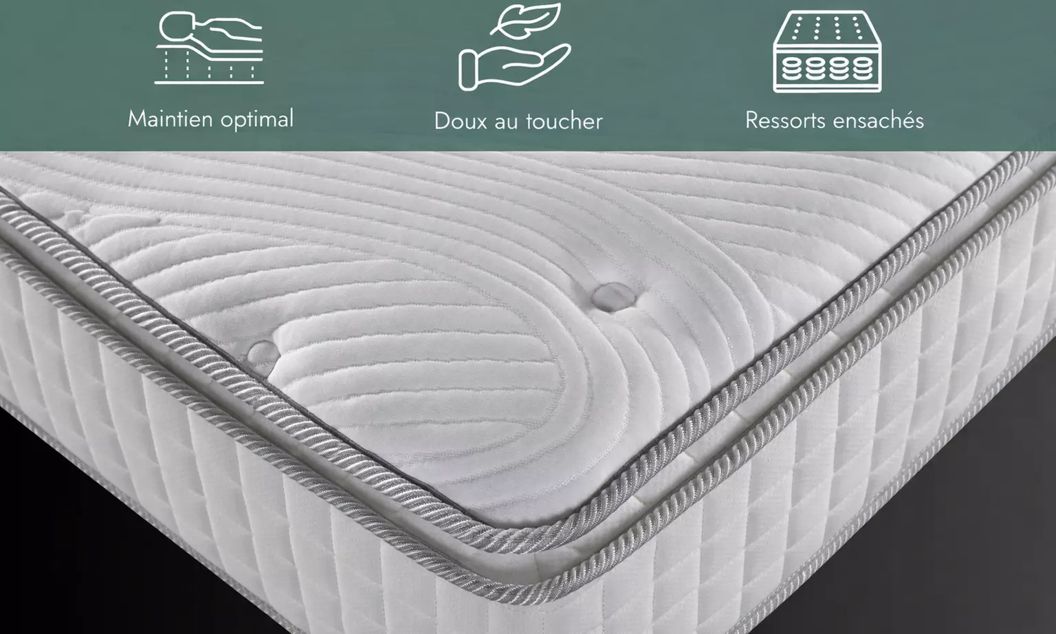 Perle-Matratze: Memory-Schaum, Taschenfedern und Latex, 27 cm