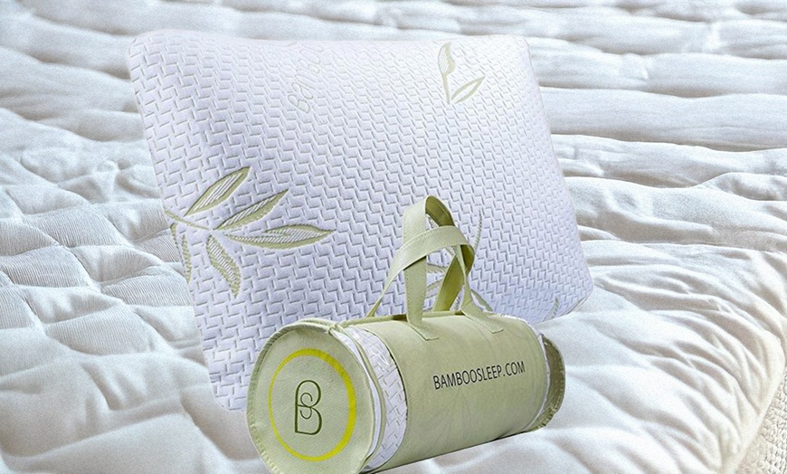 Image 1: Bluff City Bedding - Original King Bamboo Comfort Memory Foam Cool Pillow