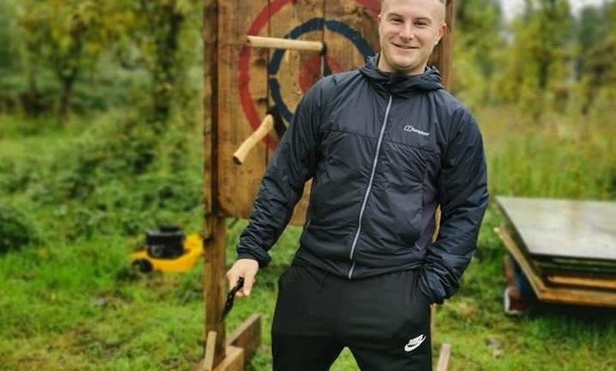 Image 4: Axe Throwing Experience at Forest Fitness NI