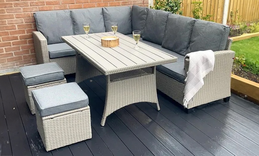 Image 4: York Eight Seat Corner Sofa Dining Set