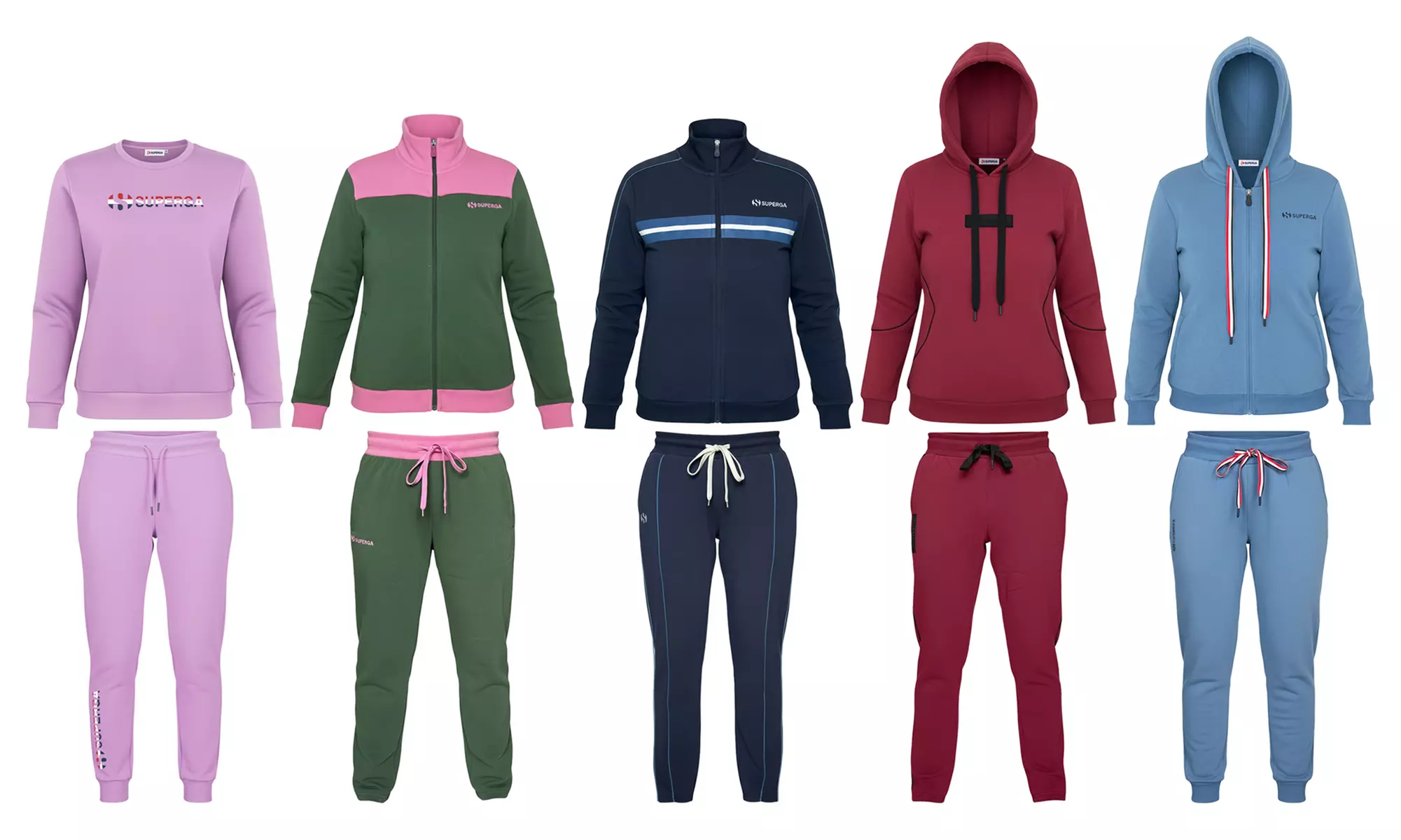Tuta da donna in cotone felpato Superga