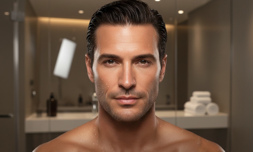 Image 1: Tratamiento facial para hombres con limpieza y opción a higiene de espalda 