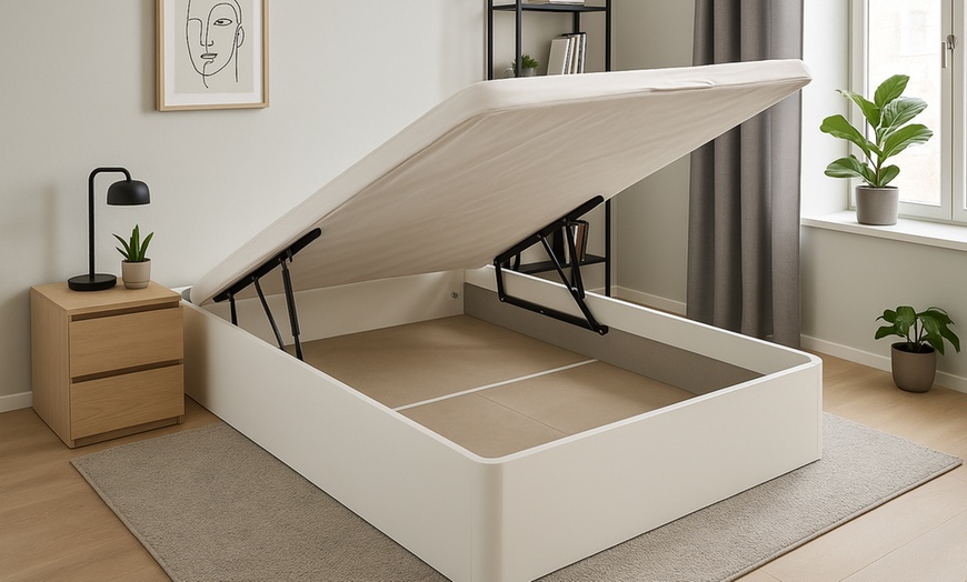 Image 2: Canapé Abatible Altura 32cm Blanco ENVIO, MONTAJE Y RECOGIDA ANTIGUO GRATIS, Gran Capacidad, Madera, Tapa 3D