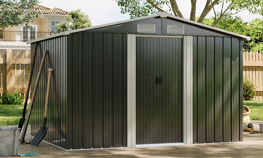 Image 3: Large Metal Garden Tool Storage Shed in 6 Styles