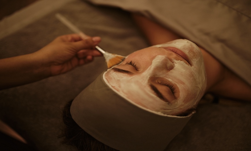 Image 2: Relax with Custom Massage & Facial or Collagen Treatment + Pool Access