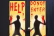 Halloween Bloody Window Clings Ghost Handprint Bloodstains PVC Stickers - Second Medium