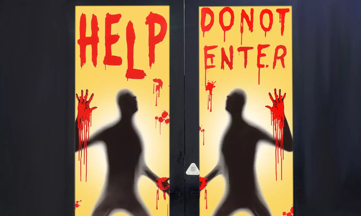 Halloween Bloody Window Clings Ghost Handprint Bloodstains PVC Stickers