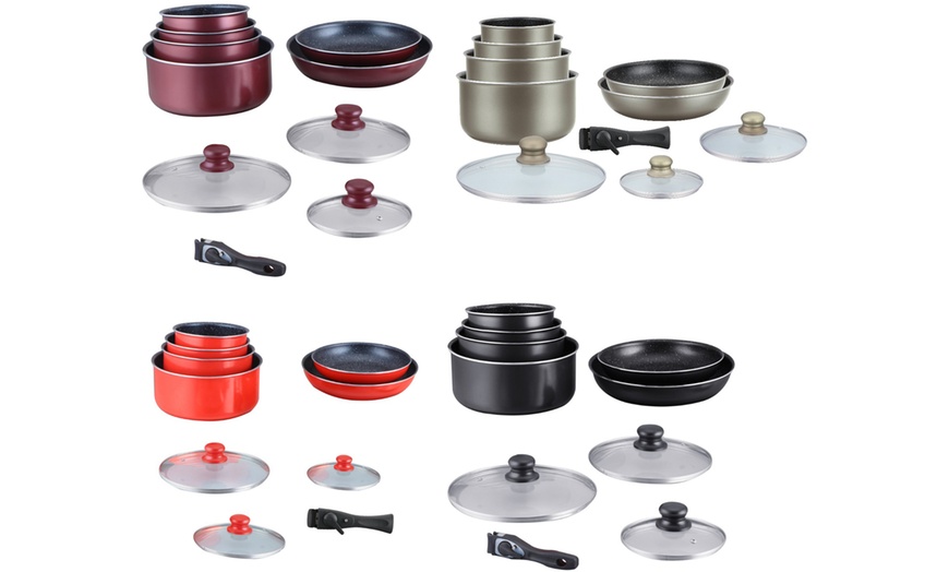 Image 2: Batería de cocina de 10 piezas con revestimiento efecto piedra