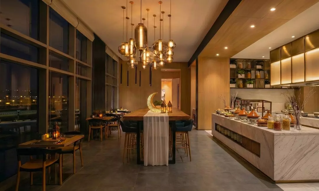 Traditional Arabic Iftar Buffet with Live BBQ Shawarma Ouzi & Desserts