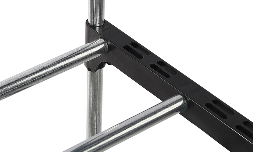 Image 2: Lightweight Multi-Tiered Stackable Mental Shoe Organiser for Entryway