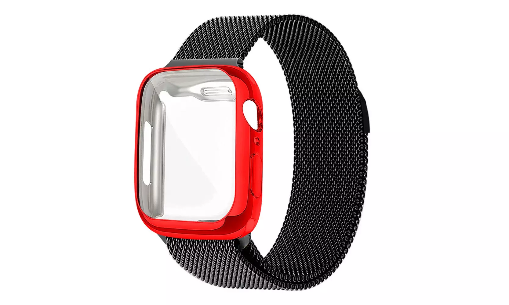 Magnetic Mesh Milanese Band W/ Screen Protector Bumper Case For Apple Watch