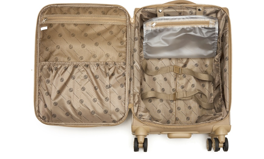 Image 18: Kono 20 inch Women's Lightweight Softshell Suitcase 32L Travel Case