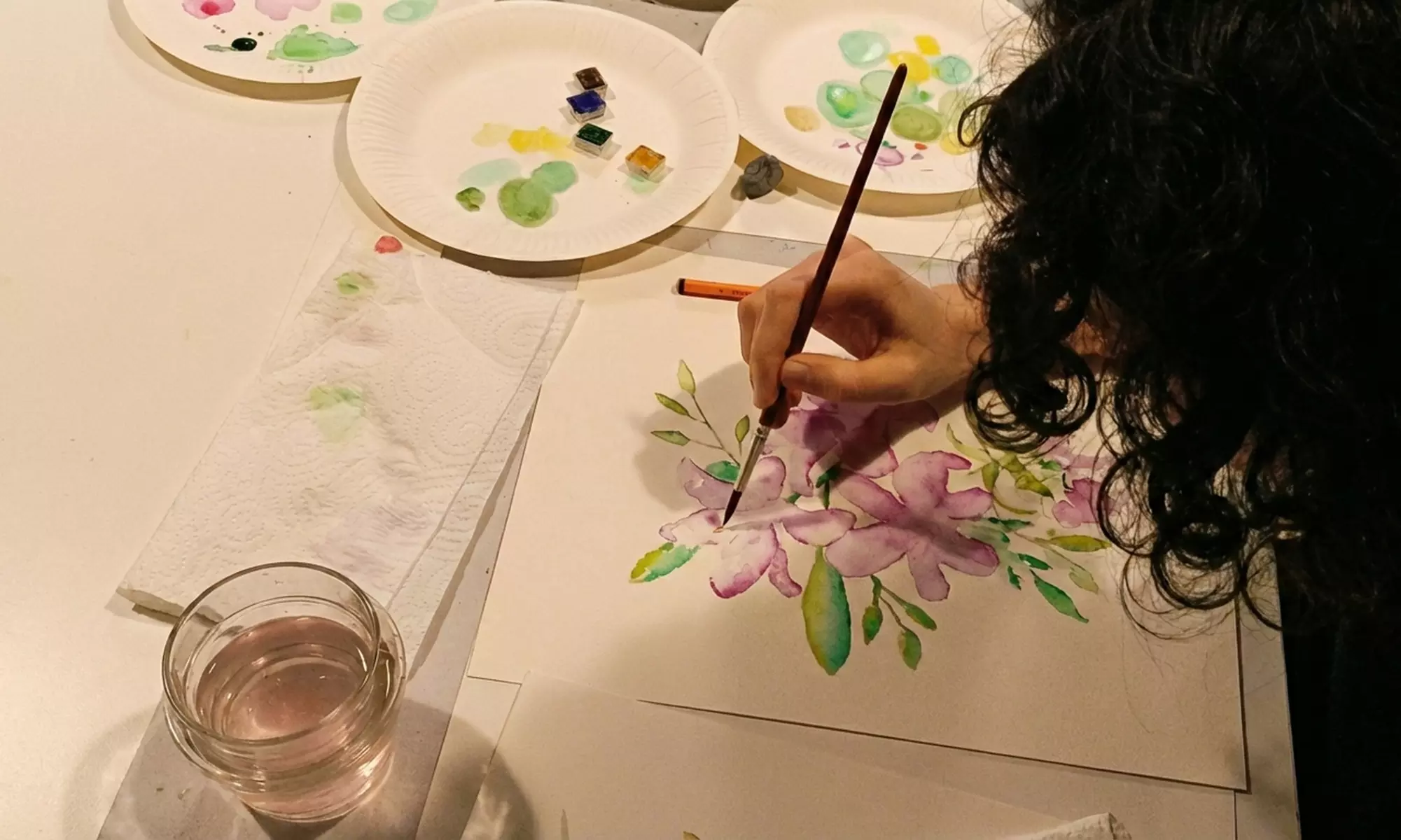 Taller de flores en acuarela para 1 o 2 personas