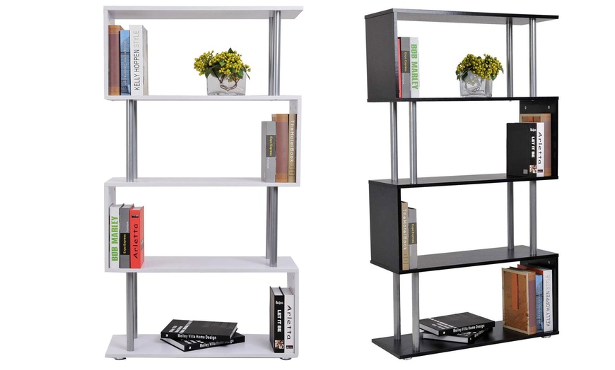 Image 1: Homcom S-Shape Bookshelf