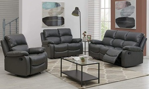  Leather Recliner Sofa Settee 