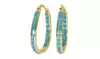 Emerald Cut Crystal Inside Out Hoops Plated In 18K Gold Plating