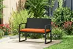 Outsunny 2-Seater Rattan-Effect Garden Bench with Cushioned Seat and Steel Frame - Image 2