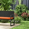 Image 2: Outsunny 2-Seater Rattan-Effect Garden Bench with Cushioned Seat