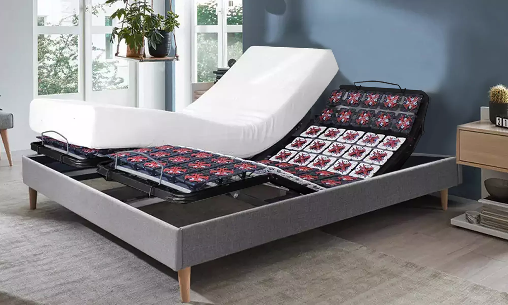 Literie orthopédique électrique à plots évolutifs, moteur, télécommande, matelas en option, Sampur, livraison offerte - Primary Image