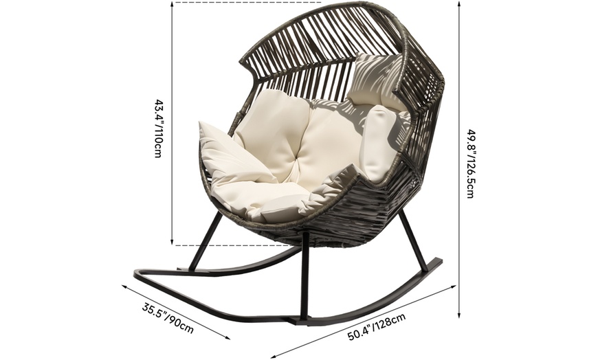 Image 5: Sedia a dondolo di grandi dimensioni con cuscino