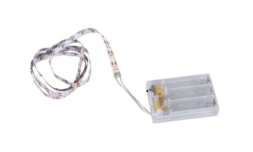 Image 2: Up to Four Packs of One-Meter Battery-Powered Adhesive LED Strips