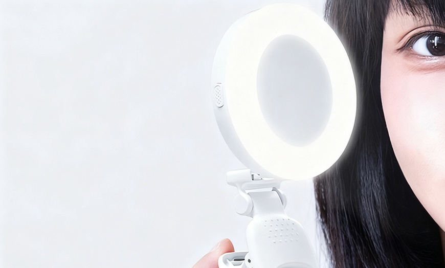 Image 4: Tragbare Selfie-Lampe mit 3-Licht-Modi & 180° Drehung