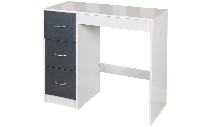 Image 21: Three-Drawer Wooden Bedroom Dressing Table